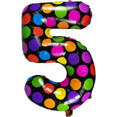 Obrázek pro Balón fóliový číslo 5 lentilky
