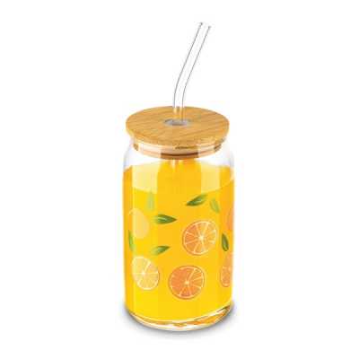 Obrázek pro Pohár skleněný s brčkem 450 ML