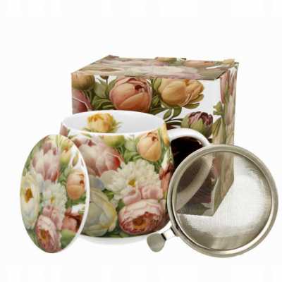 Obrázek pro Hrnek porcelánový 460ml KVĚTY ETNO