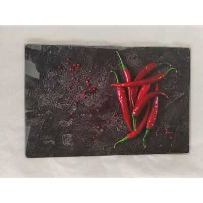 Obrázek pro Krájecí deska sklo 25 x 35 chilli