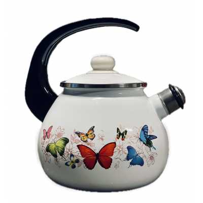 Obrázek pro Čajník smaltovaný motýli s píšťalkou 2,5l