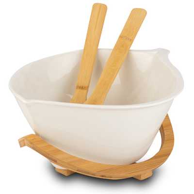 Obrázek pro Salátová mísa s dřevěným podstavcem