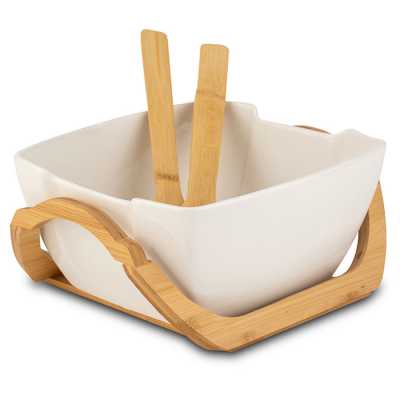 Obrázek pro Salátová mísa s dřevěným podstavcem.