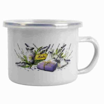 Obrázek pro Smaltovaný hrnek s poklicí Lawenda 900ml