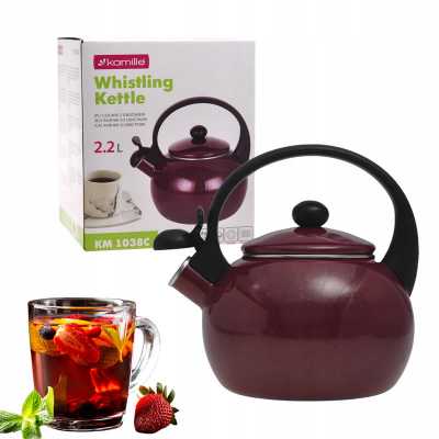 Čajník smaltovaný červený 2,2l Obrázek pro Čajník smaltovaný červený 2,2l