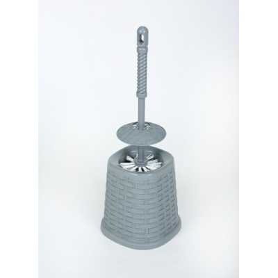 WC kartáč umělý ratan, plast, šedý Obrázek pro WC kartáč umělý ratan, plast, šedý