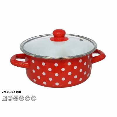 Obrázek pro Kastról smaltovaný s poklicí 2,0L 20x9cm JAEN