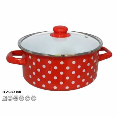 Obrázek pro Kastról smaltovaný s poklicí 3,7l 24x 10,8 cm JAEN