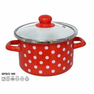 Obrázek pro Hrnec smaltovaný s poklicí 1,25l 16x10cm MALAGA