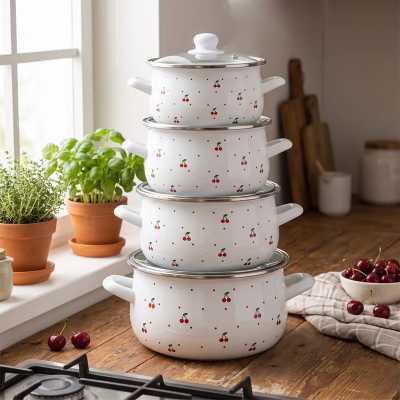 Obrázek pro Hrnec smaltovaný s poklicí 3,75 l 22x13cm MALAGA