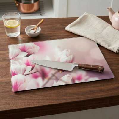 Skleněná krájecí deska 25 x 35 cm – magnolie Obrázek pro Skleněná krájecí deska 25 x 35 cm – magnolie