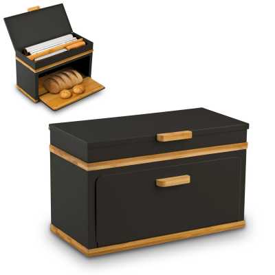 Obrázek pro Chlebník kovový s bambusem Artesano černé provedení