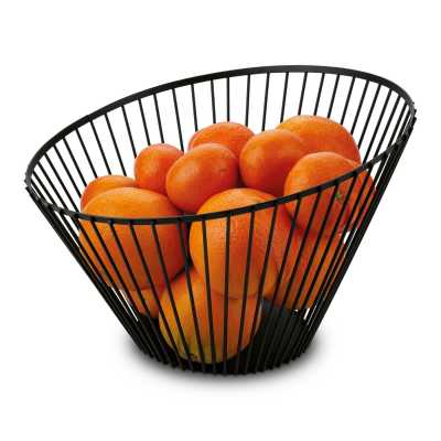 Kruhový černý košík na ovoce 30 x 20 cm Obrázek pro Kruhový černý košík na ovoce 30 x 20 cm