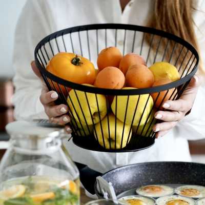 Kruhový černý košík na ovoce 30 x 20 cm Obrázek pro Kruhový černý košík na ovoce 30 x 20 cm
