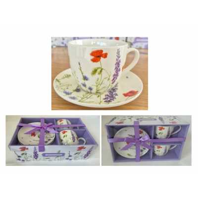 Obrázek pro Dárková sada 2 šálků s podšálky – 260 ml POPPY