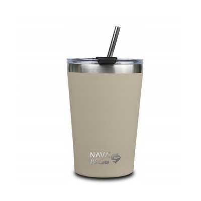 Termohrnek Nava "We Care" s brčkem z nerezové oceli - 450ml Obrázek pro Termohrnek Nava "We Care" s brčkem z nerezové oceli - 450ml