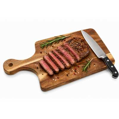 Akáciová kuchyňská deska na krájení zeleniny, masa, pečiva a sýrů – 39 × 20 cm Obrázek pro Akáciová kuchyňská deska na krájení zeleniny, masa, pečiva a sýrů – 39 × 20 cm