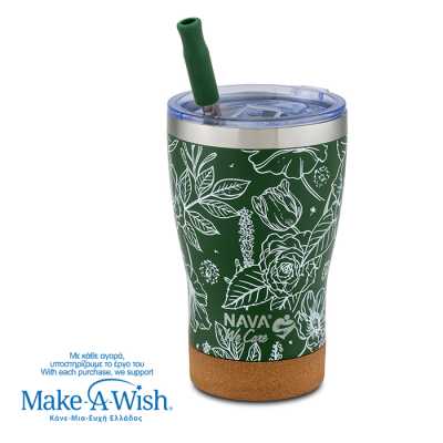 Obrázek pro Termohrnek Nava "We Care" s brčkem z nerezové oceli - 400ml SKETCH FLORAL