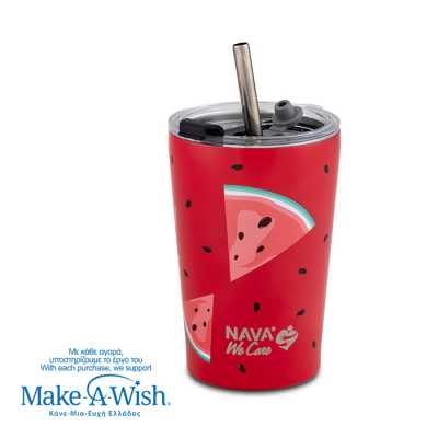 Termohrnek Nava "We Care" s brčkem z nerezové oceli - 350ml WATERMELON Obrázek pro Termohrnek Nava "We Care" s brčkem z nerezové oceli - 350ml WATERMELON