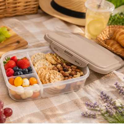 Obrázek pro Lunch box Take&Go s příborem 19,5 x 15 x 6 cm – Taupe