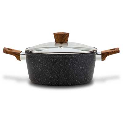 Obrázek pro Hrnec 28cm s kamenným povrchem a poklicí 6,6L NATURE
