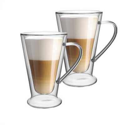 Set 2 sklenic s dvojitou stěnou cafe late 250 ml dvojitá stena pohár