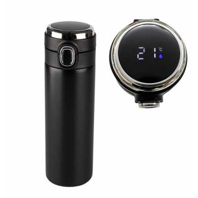 Termohrnek/termoska černá s displeyem 420ml Obrázek pro Termohrnek/termoska černá s displeyem 420ml