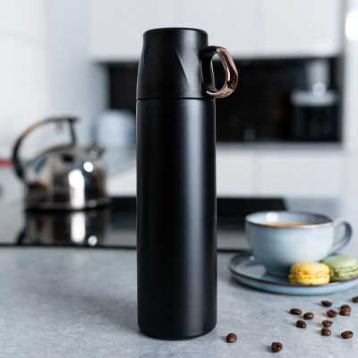 Obrázek pro Termoska nerezová se šálkem černá 0,5l