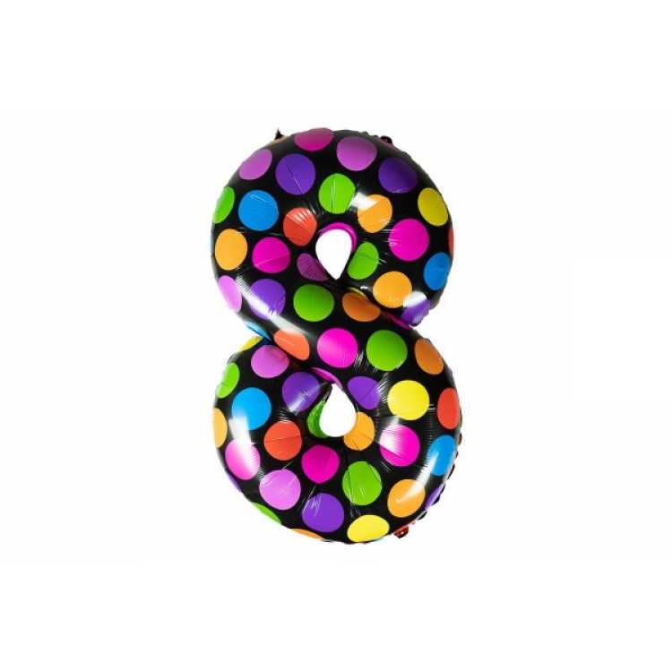 Obrázek pro Balón fóliový číslo 8 lentilky