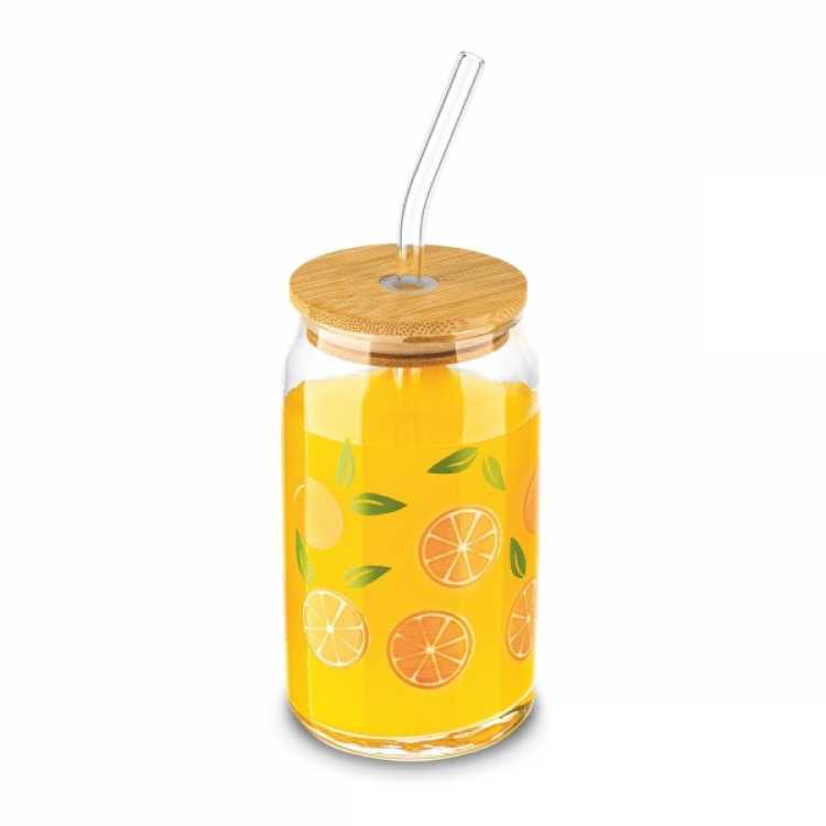 Obrázek pro Pohár skleněný s brčkem 450 ML