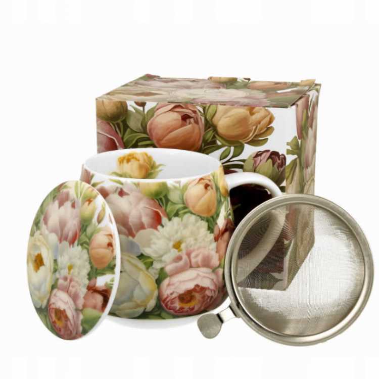 Obrázek pro Hrnek porcelánový 460ml KVĚTY ETNO