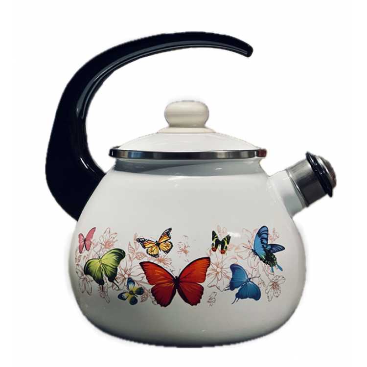Obrázek pro Čajník smaltovaný motýli s píšťalkou 2,5l