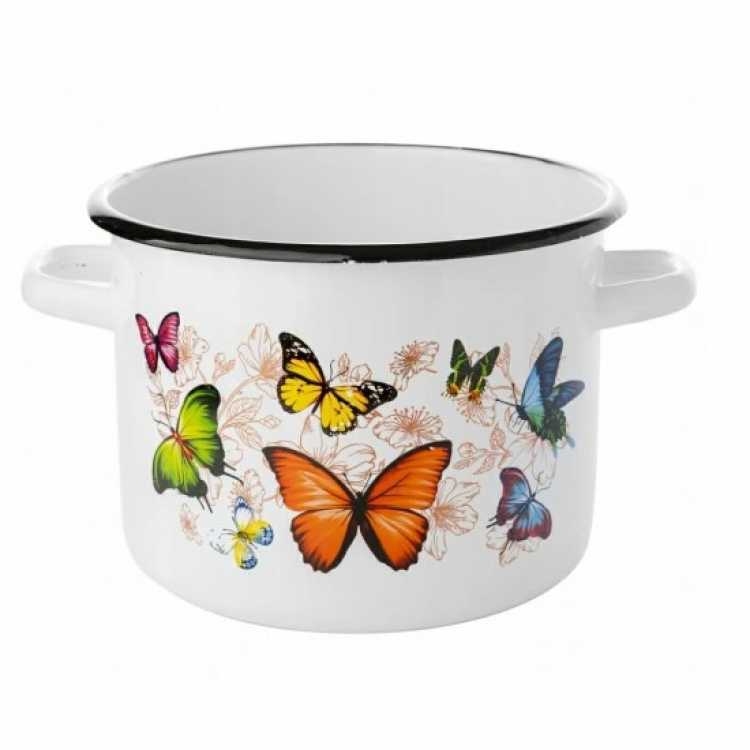 Obrázek pro Smaltovaný hrnec motýli 5,5 lit