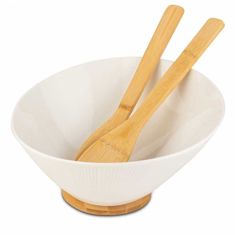 Obrázek pro Keramická salátová mísa NAVA 26 cm 1,8 l bambusové dno