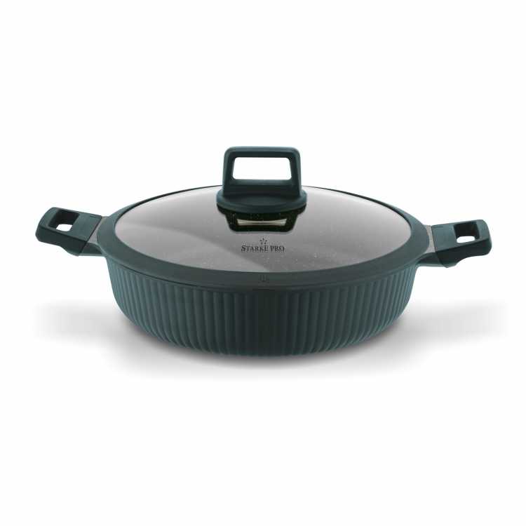 Obrázek pro Pánev granitová na indukci ERIDAN 28 cm se 2 úchyty a poklicí