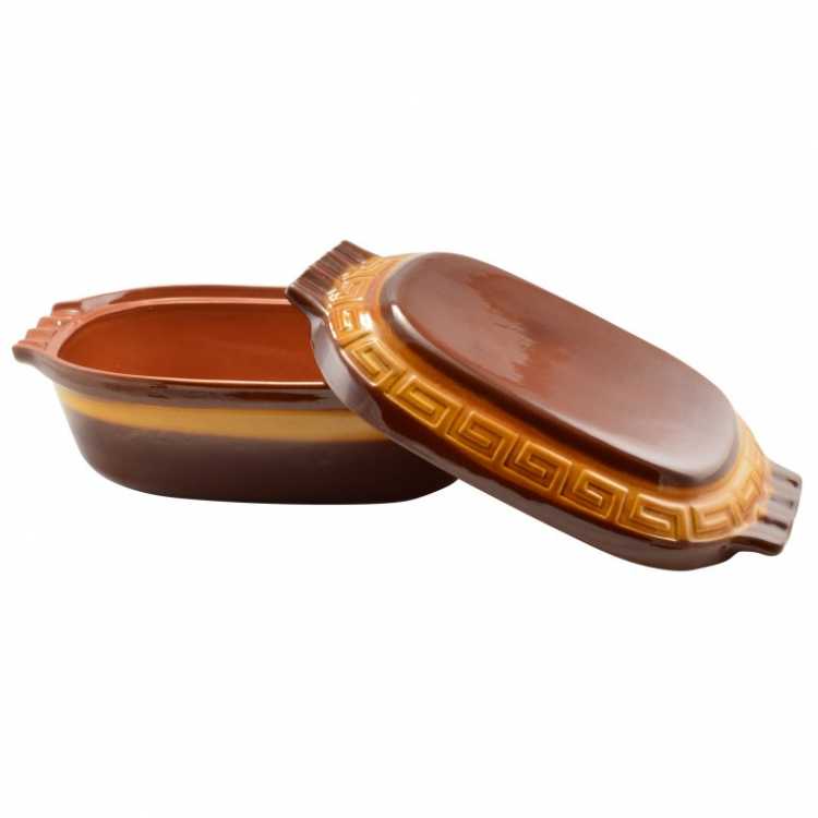 Obrázek pro Glazurovaný hliněný pekáč 6 ls poklicí