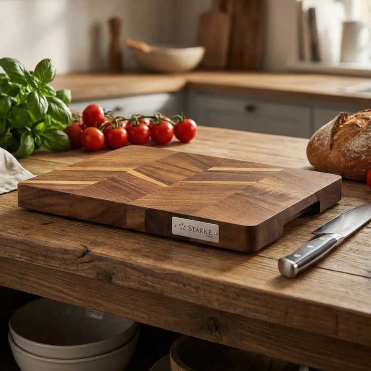 Obrázek pro Dřevěná akáciová deska na krájení 33 x 25 x 3 cm