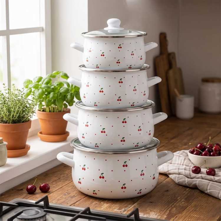 Obrázek pro Hrnec smaltovaný s poklicí 3,75 l 22x13cm MALAGA