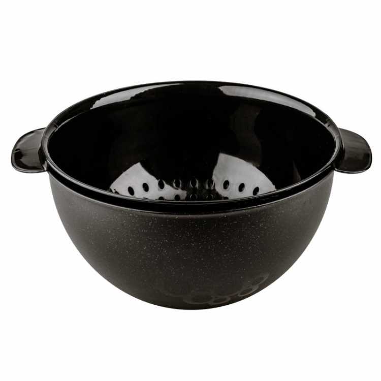 Obrázek pro Praktický cedník s miskou 3l - sada černé misky + černého cedníku