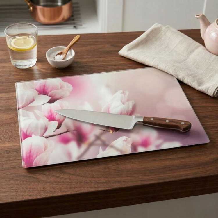 Obrázek pro Skleněná krájecí deska 25 x 35 cm – magnolie