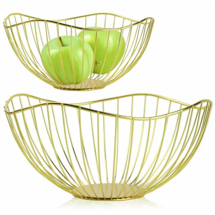 Obrázek pro Zlatý košík na ovoce 20 x 12 cm