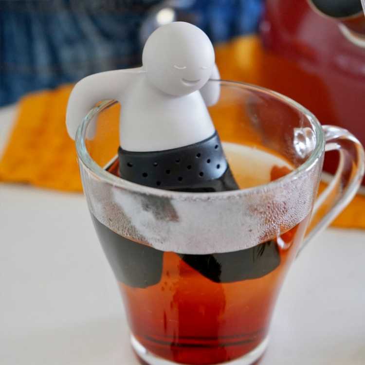 Obrázek pro Silikonový čajový zapařovač – veselý panáček 8,7 cm