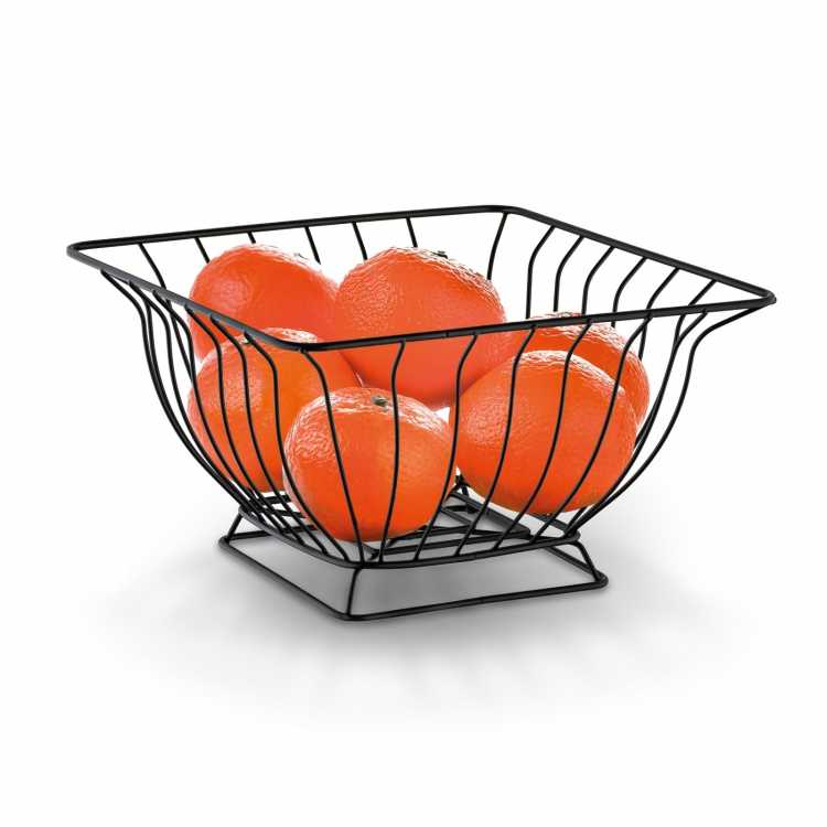 Obrázek pro Čtvercový černý košík na ovoce 24 x 24 x 12 cm