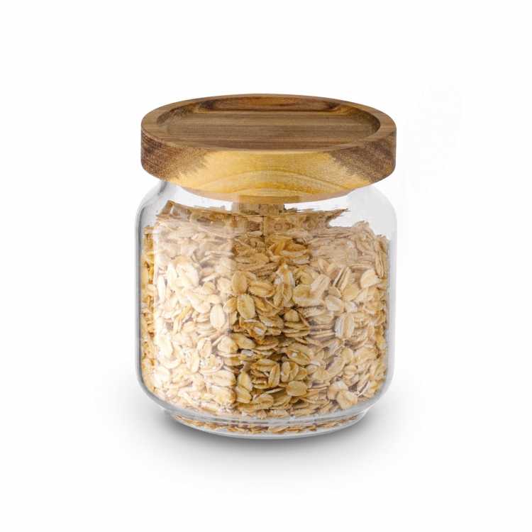 Obrázek pro Skleněná nádoba s dřevěným víčkem Akácia 350 m