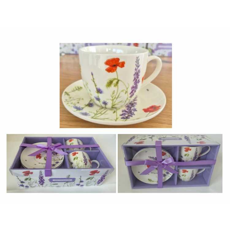 Obrázek pro Dárková sada 2 šálků s podšálky – 260 ml POPPY