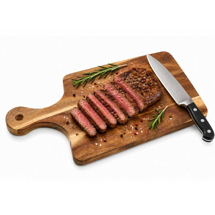 Obrázek pro Akáciová kuchyňská deska na krájení zeleniny, masa, pečiva a sýrů – 39 × 20 cm
