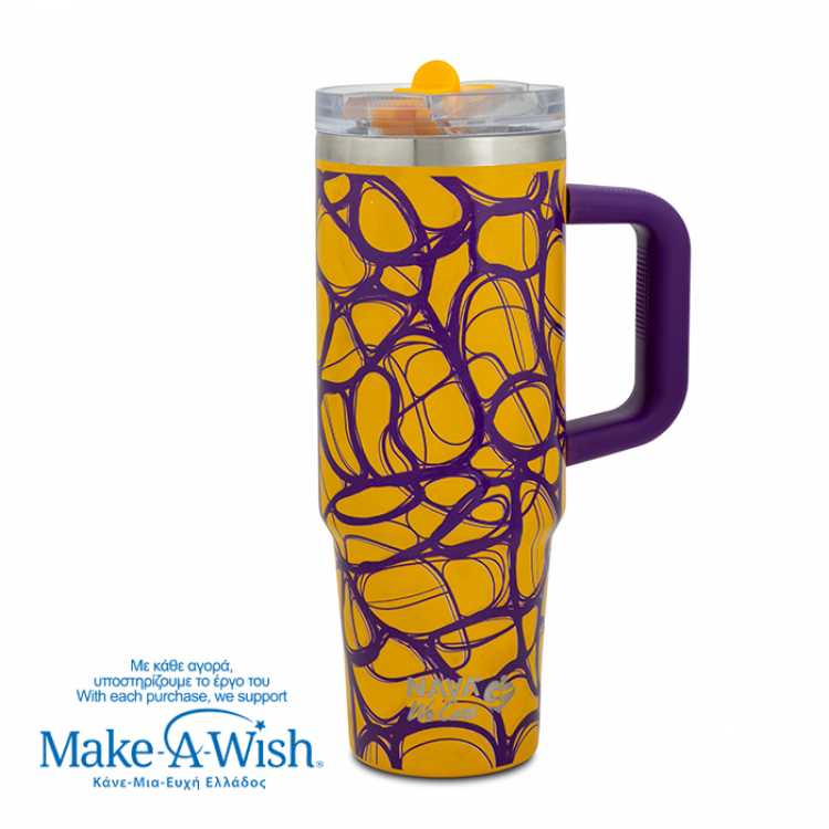 Obrázek pro Termohrnek 900ml s brčkem YELLOW PRINT
