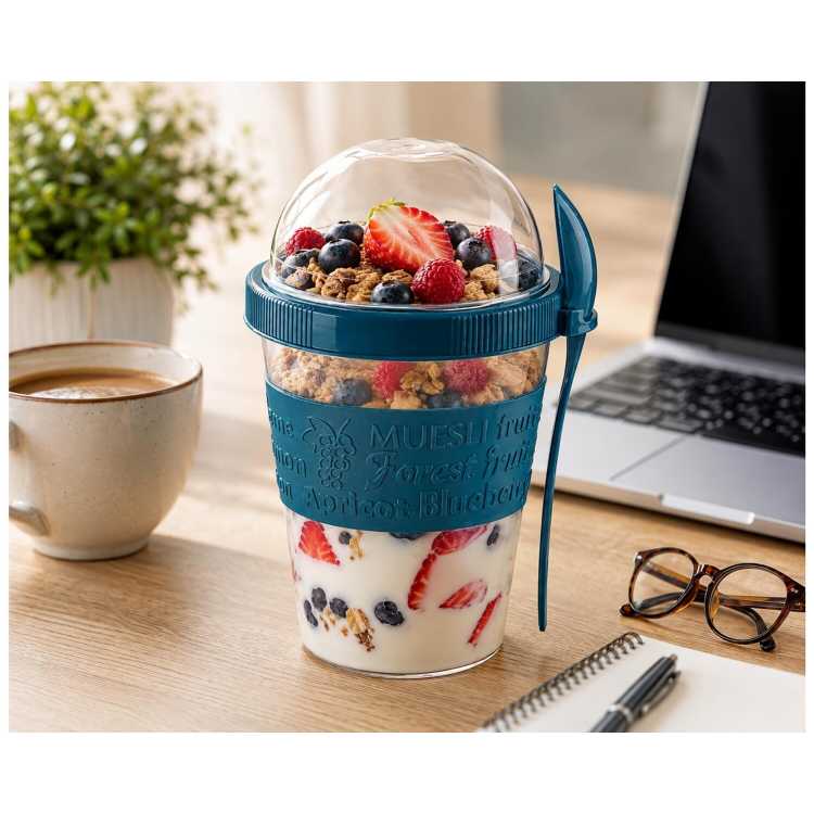 Obrázek pro Dóza na jogurt a müsli se lžičkou 600 ml