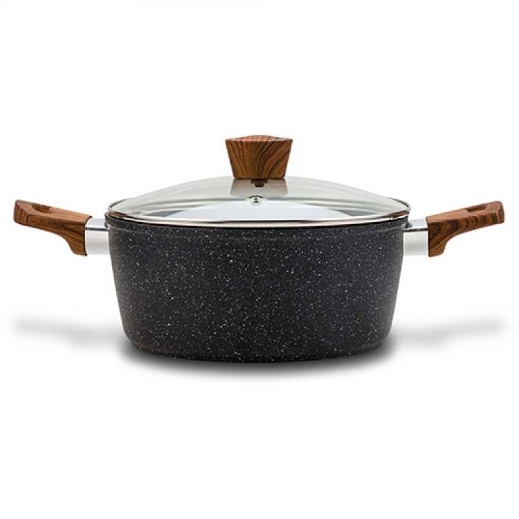 Obrázek pro Hrnec 28cm s kamenným povrchem a poklicí 6,6L NATURE
