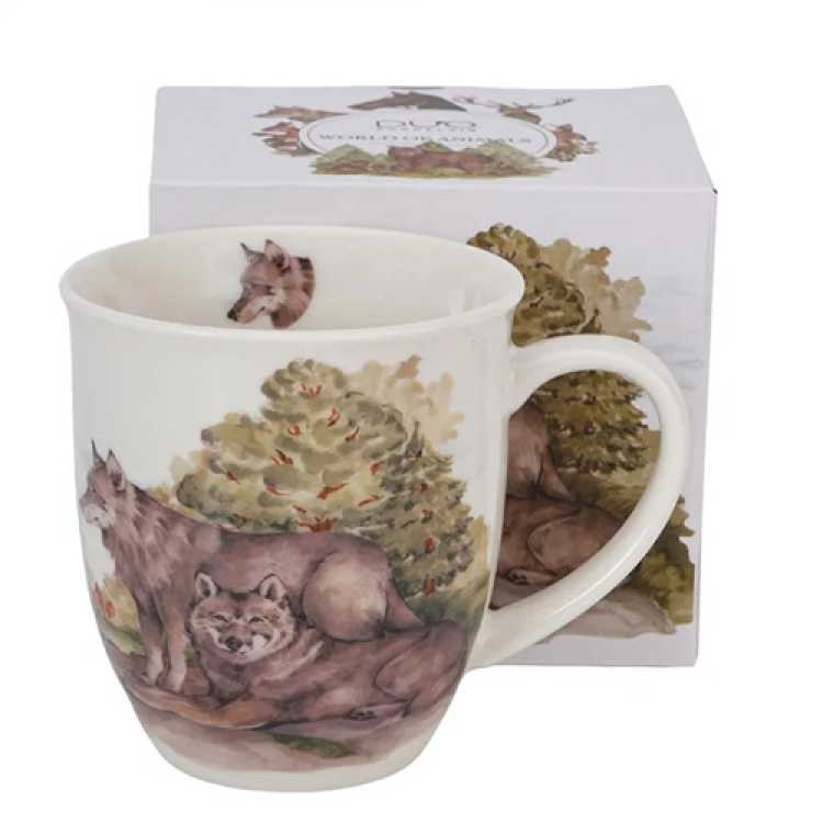 Obrázek pro Porcelánový hrnek Svět zvířat - Vlk 400 ml